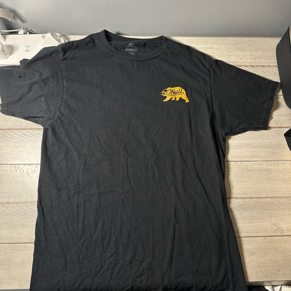 O'Neill Black Tee with Gold Bear Logo